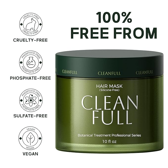 Botanical Keratin Hair Mask, Silicone Free Hair Treatment Deep Repair Conditioner for Dry Damaged Hair, Reverse from Bleach, Color & Heat, Vegan (10fl oz) | Keratin & Ceramide, Sulfate Free, Paraben Free, Phthalate Free, Lightweight & Smooth, Leafy-Fre...