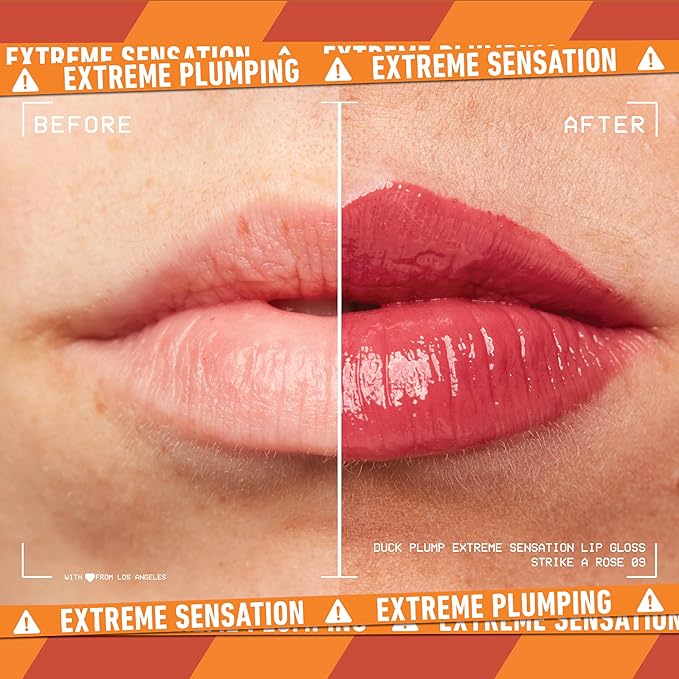 NYX PROFESSIONAL MAKEUP Duck Plump High Pigment Lip Gloss, Lip Plumper Gloss with Spicy Ginger - Strike A Rose