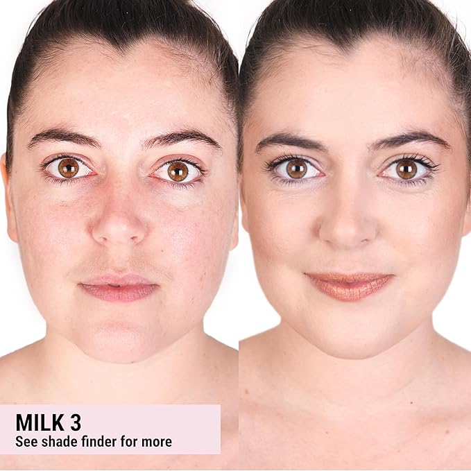 The Good Mineral Loves-You-Back 3in1 Mineral Powder Foundation (MILK 3) | Designed for Rosacea, Acne-Prone, Sensitive Skin | 3IN1 Concealer, Powder + Foundation | Non-Caking, Non-Drying