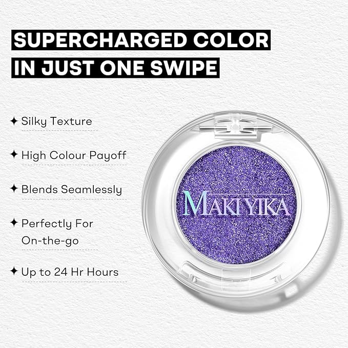 MAKI YIKA Dark Purple Crème Eyeshadow Single, Shimmer Cream Lavender Eye Shadow palette for Women, Color Stay Long Lasting Waterproof Eye Makeup Monochrome Eyeshadows,#16