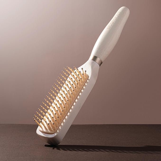 EcoTools Curl Activating Detangler Hairbrush, Gently Detangle Wet Hair, Style, Define, & Enhance Curly & Wavy Hair, Less Breakage & Fall Out, Renewable Bamboo, Vegan & Cruelty-Free, 1 Count