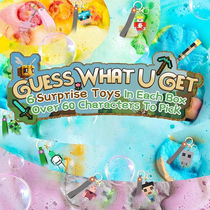 Bath Bombs for Kids: Build My Own World Dig a Bath Bombs with Toys Inside, Organic Bath Bomb Rich in Natural Essential Oils, Kids Bath Bomb Gift Set for Dry Skin Moisturize, Easter Basket Stuffers