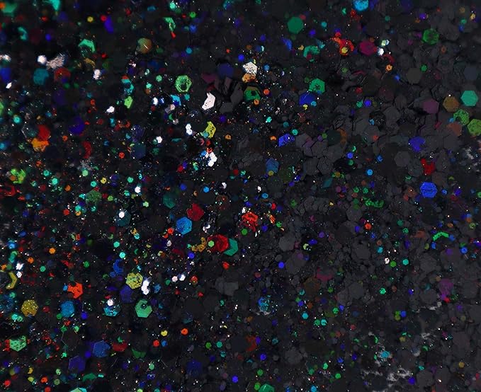 Black Face & Body Glitter - Chunky Glitter - Uses Include: Holidays, Cheerleading, Festival, Rave, Hair, Makeup, Face, Body, Nails, Resin, Arts & Crafts, Resin, Tumblers, Bath Bombs