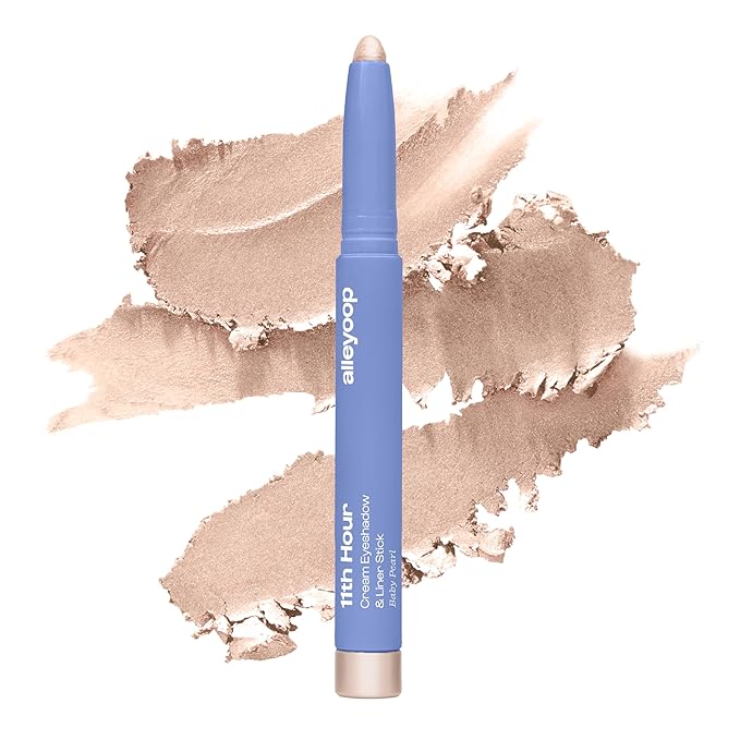 ALLEYOOP 11th Hour Waterproof Cream Eyeshadow Stick – Long-Lasting Eye Shadow Pencil & Eyeliner, Cream to Powder Stick & Highlighter – Smudge-Proof Eyeshadow Shimmer, Champagne Shimmer