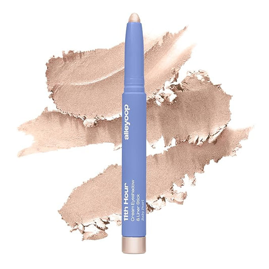 ALLEYOOP 11th Hour Waterproof Cream Eyeshadow Stick – Long-Lasting Eye Shadow Pencil & Eyeliner, Cream to Powder Stick & Highlighter – Smudge-Proof Eyeshadow Shimmer, Champagne Shimmer