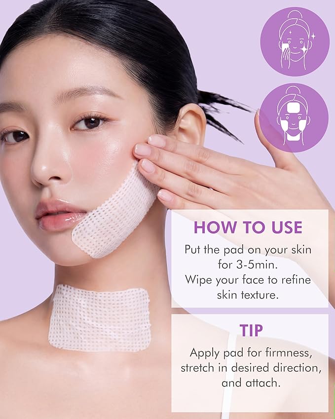 DERMAL Retinol Peptide Lifting Toner Pad 120 Count Bulk, Korean Anti Aging Stretchable Cotton Hole Pad with Bakuchiol and Copper Peptide, 65x70mm Large Square Pad with Tongs, Pore Firming Care