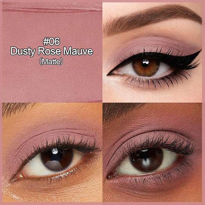 Erinde Rose Mauve Eyeshadow Stick, Waterproof Nude Matte Eye Shadow Sticks, Cream Eye Shadow Pencil Crayon, Buildable & Blendable Long-Lasting Eyeshadow for Older Women, Vegan & Cruelty-Free, B06