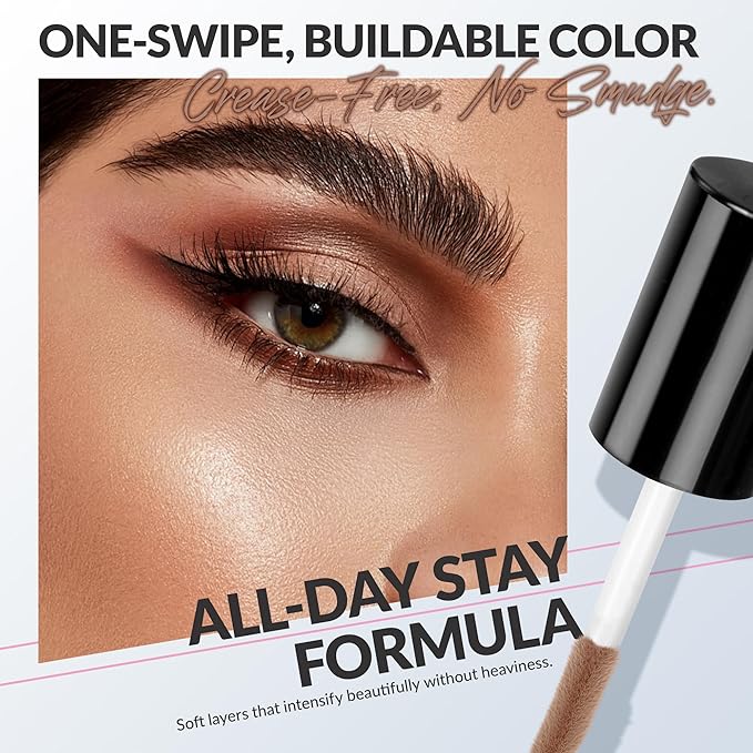BEPHOLAN Brown Liquid Eyeshadow With Subtle Shimmer Waterproof,Long-Lasting, Neutral Naked Smooth Creamy Eyeshadow Lightweight Crease-Resistant Liquid-to-Powder Eye Shadow(Sahara Dusk 05#)