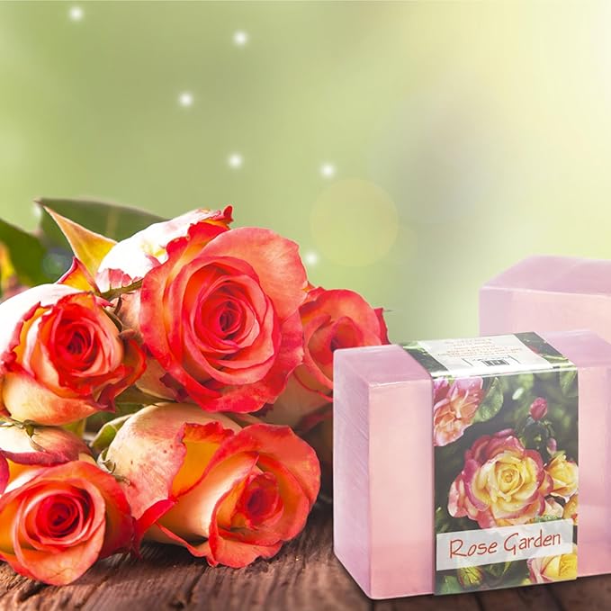 Glycerin Bar Soap Rose Garden Scent - Natural, Vegan-Friendly, Hypoallergenic - Moisturizing and Hydrating with 100% Vegetable Glycerin - Sulfate-Free, Paraben-Free, Chemical-Free - 4.5 oz
