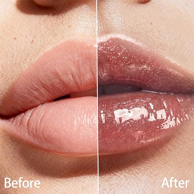 MAKEUP Glitter Lip Gloss –Nourishing and Hydrating with High-Shine Glimmer Finish & Sheer Wash Of Color, Chocolate Scent, Non-Sticky, Vegan & Cruelty-free, Mauve, 0.21 fl oz