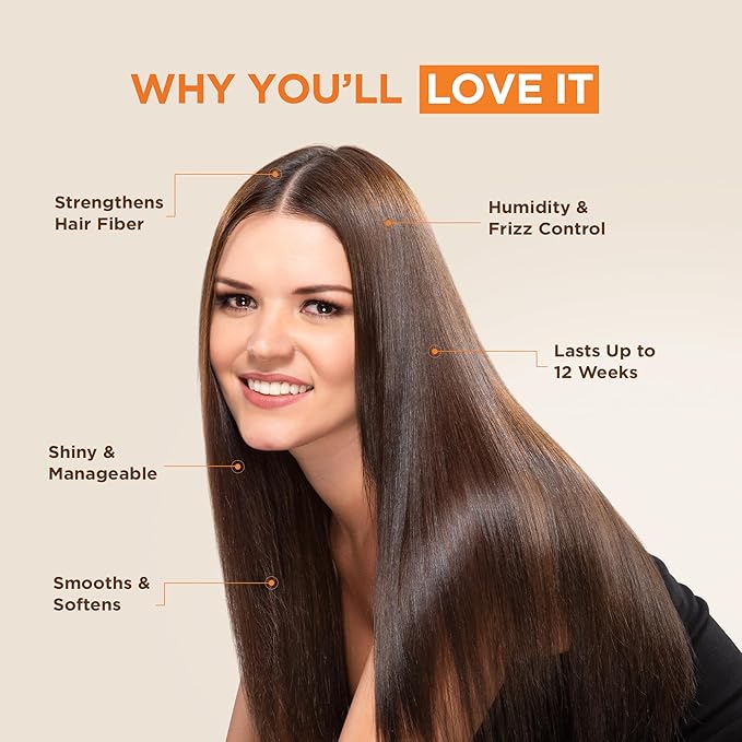 KATIVA Brazilian Keratin Treatment Kit at home Formaldehyde Free Hair Straightening with Hyaluronic Acid, Up to 12 Weeks Frizz Control for Curly, Wavy, Frizzy Hair (Straightening Kit)