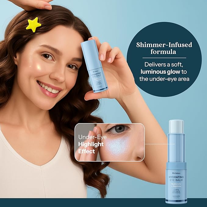 Ultra Shimmer Eye Balm with Hyaluronic Acid & Peptides – Reduces Puffiness, Dark Circles & Fine Lines – Hydrating, Anti-Aging Korean Skincare-Vegan, Clean Beauty – 0.52 fl oz