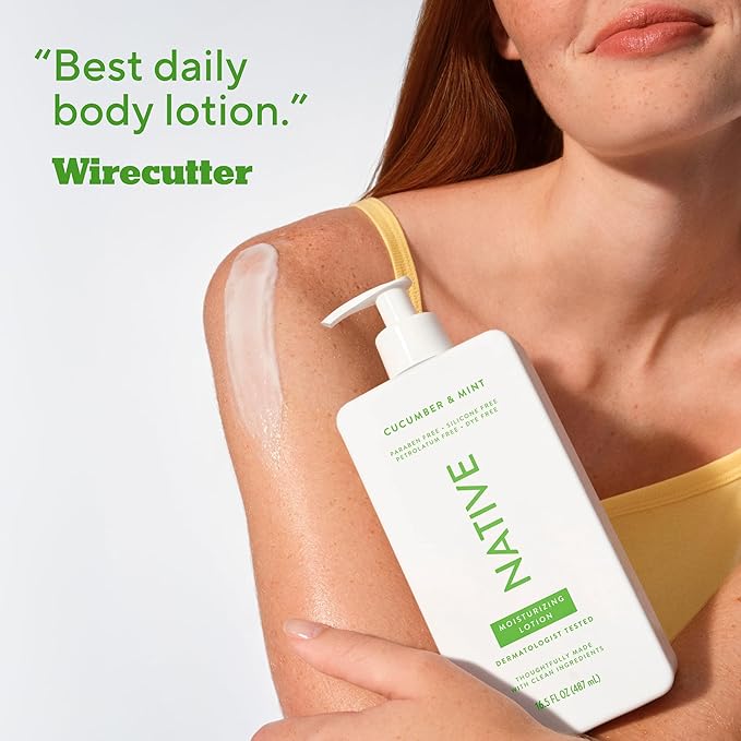 Native Body Lotion Contains Naturally Derived Plant-Based Moisturizers for Women and Men | Restores Dry Skin, Cucumber & Mint, 16.5 fl oz