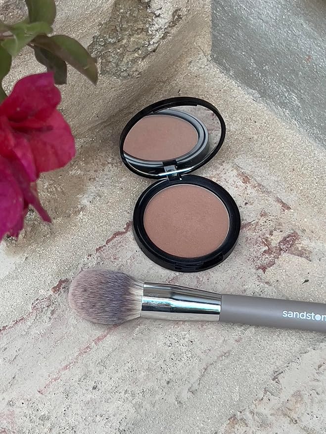 Sandstone Scandinavia Powder Brush – Large, Fluffy Makeup Brush for Even Powder Application – Ultra-Soft Vegan Bristles – Cruelty-Free