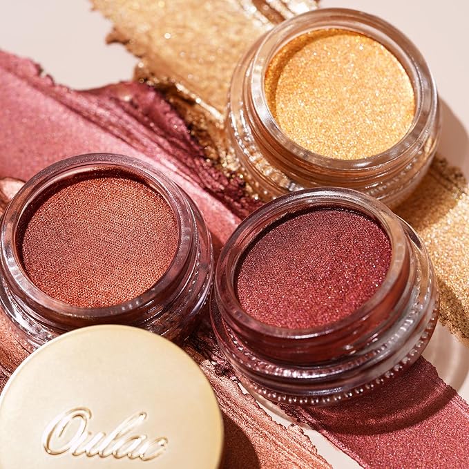 Oulac Gold Eyeshadow Cream Eyeshadow-Sombra de Ojos Highly Pigmented Natural Waterproof&Long Lasting with Moisturizing Formula, Shimmer Glitter Eye Makeup Large Capacity. 6g.