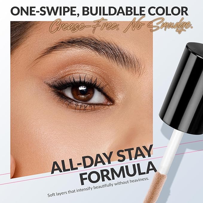 BEPHOLAN Nude Liquid Eyeshadow With Subtle Shimmer.Waterproof,Long-Lasting, Neutral Naked Smooth Creamy Eyeshadow Lightweight(Iceland Mist 06#)