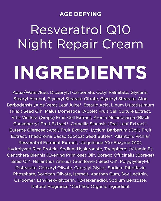 Andalou Naturals Night Crm Repair Resvrtrl Q10, 1.7 oz