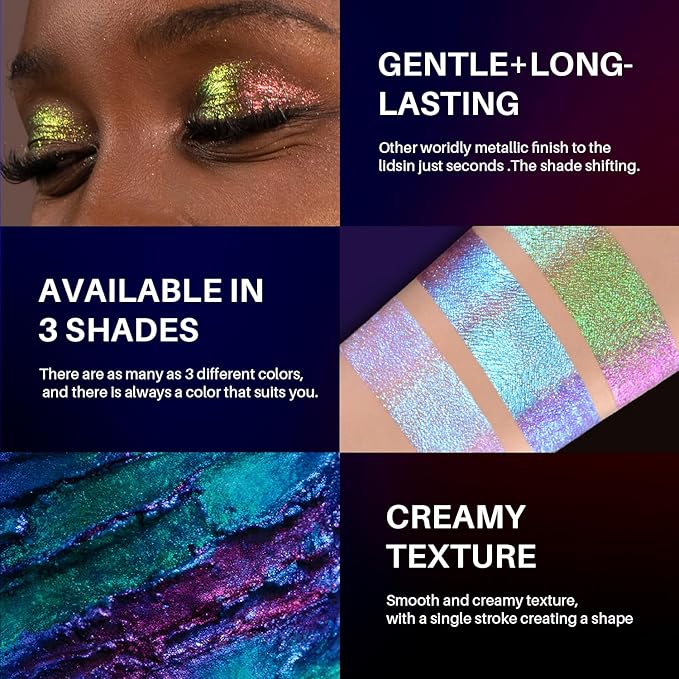Chameleon Liquid Glitter Eyeshadow - High Pigment, Quick Drying Waterproof, Vegan & Cruelty-Free, Long Lasting Sparkle Eyeshadow Makeup for Women#01
