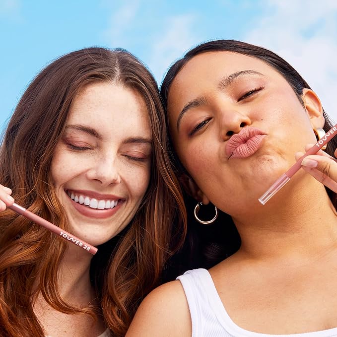 Tower 28 OneLiner - Multi-Use Creamy Lip Liner, Eyeliner & Face Makeup Pencil for Sensitive Skin - Hydrating, Vegan Formula with Shea Butter - Matte, Long-Lasting Finish - Warm Rose (1 Count)
