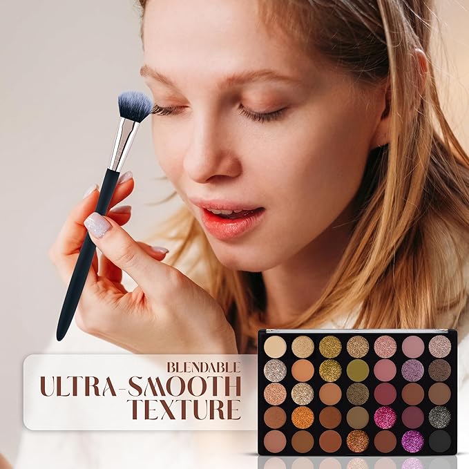 Profusion Cosmetics 35 Shade Starlet Eyeshadow Palette, Multi Finish Golden Neutrals, and Glamorous Glitter Hues for Achieve Stunning Vibrant Eye Looks