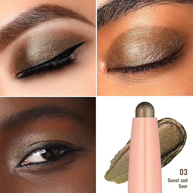 Oulac Twist-Up Eyeshadow Pencil – Waterproof Creamy Stick Blendable Texture, Vegan & Cruelty-Free Eye Makeup, 1.25g, 03 Sweet and Sour