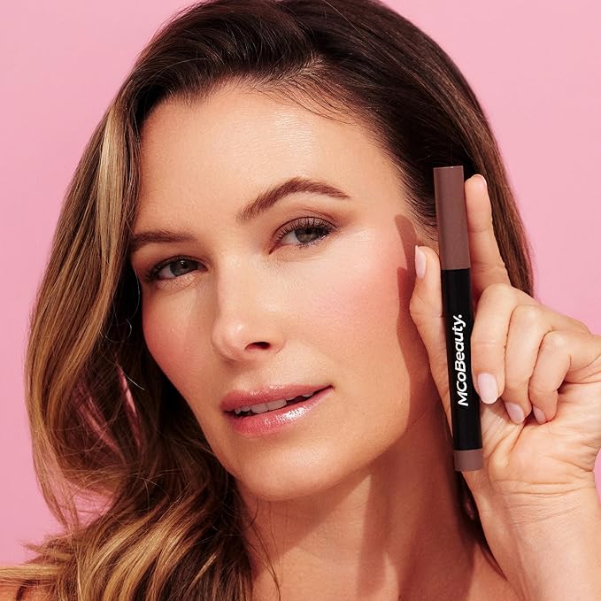 MCoBeauty Eyeshadow Stick - Chocolate - Creamy Matte Eye Crayon with Built-In Sharpener - Multi-Use Cream Eye Shadow Stick & Eyeliner, Highly Pigmented Blendable Vegan Eye Makeup