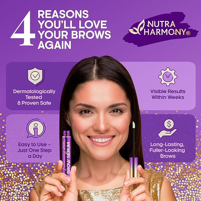 Eyebrow Growth Serum – Peptide Brow Serum for Fuller, Thicker Looking Brows – Biotin & Hyaluronic Acid Conditioning Formula for Sparse, Thin & Patchy Brows, Lightweight Advanced Brow Care, 0.27 fl oz