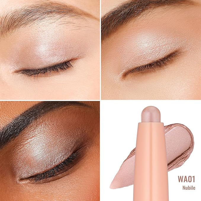 Oulac Twist-Up Nude Eyeshadow Stick – Creamy Waterproof Crayon, Long Lasting Vegan & Cruelty-Free Eye Makeup, 1.25g, WA01 Nubile