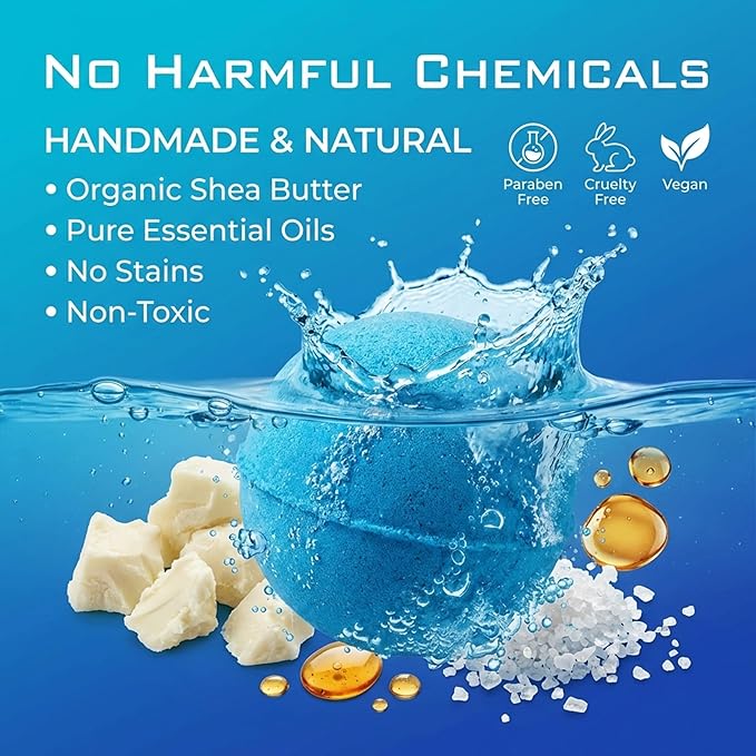 Bath Bombs for Men - Mens Relaxing Bath Bombs Gift Set - Organic with Masculine Scents for Him - 2.5 Oz Each - Gift Set of 8 Scented with Natural Essential Oils for Boyfriend, Husband or Father