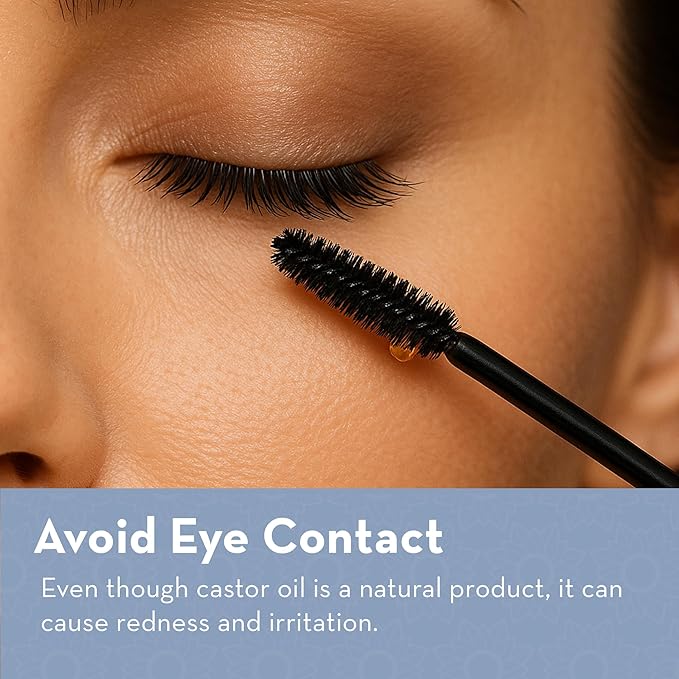 Pure Body Naturals Castor Oil for Eyelashes and Eyebrows - Nourishing Brow & Lash Growth Serum - Castor Oil Organic, Cold Pressed, Hexane Free - 2 Pre-Filled Applicators (10 ml each)