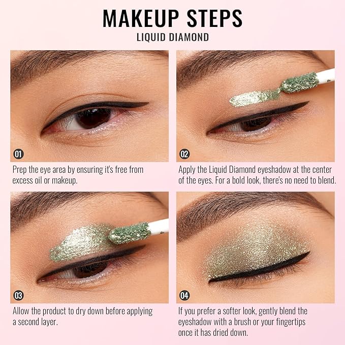 Oulac Eyeshadow Liquid Eyeshadow Multi-Usage Liquid Glitter Eyeshadow&Eyeliner Highly Pigmented, One-Swipe Coverage Long Lasting with No Creasing Formula Vegan&Cruelty-Free