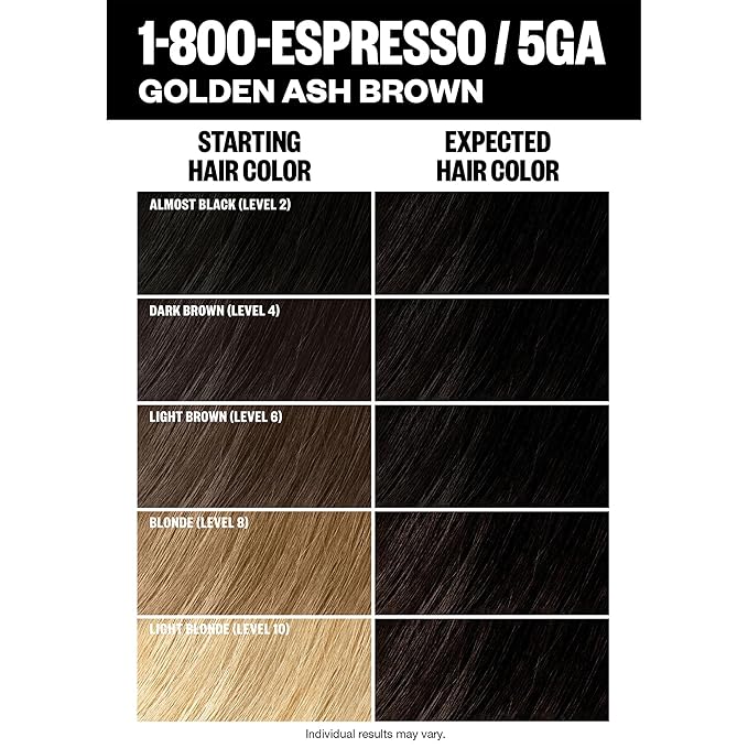 IGK Permanent Hair Dye Color Kit | 5GA1-800 Espresso - Golden Ash Brown | 100% Gray Color Coverage + Strengthen + Shine | Ammonia Free