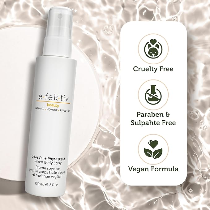 Olive Oil Plus Phyto Blend Silken Body Spray - Everyday Skin Oil - Body Oil After Shower - Deep Moisturizing - Sulfate-free - Vegan - Unisex - 5 oz