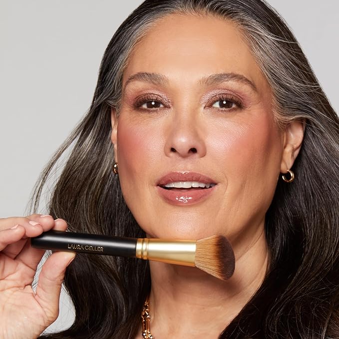 LAURA GELLER Serum Blush, Casual Coral + Angled Blush Brush