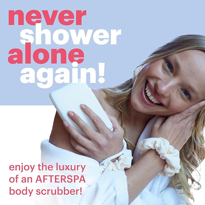 Scrubber Body Brush by Afterspa, Bath Scrubber for Body, Shower Brush, Back Loofah, Body Brush Exfoliator, Vegan and Cruelty Free
