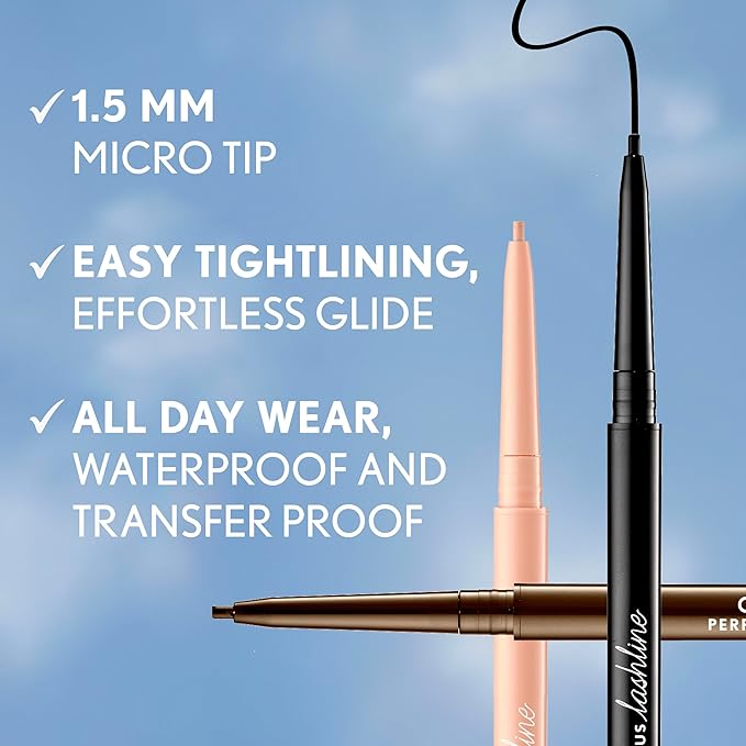 CoverGirl Perfect Point Plus Lashline, Breezy Brown, Micro Eye Pencil, Ultra-Precise 1.5 Millimeter Tip, Creamy Gel Formula, Clean & Vegan, Talc-Free, Waterproof, 0.002oz
