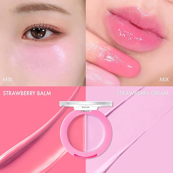 Amuse SEOUL Lips and Cheeks Healthy Balm 03 STRAWBERRY BALM | Moisturizing, Glossy, Creamy Texture, Lightweight, Dewy Finish, Natural-looking Color, K Beauty Makeup, Vegan (1.5g / 0.05 oz)