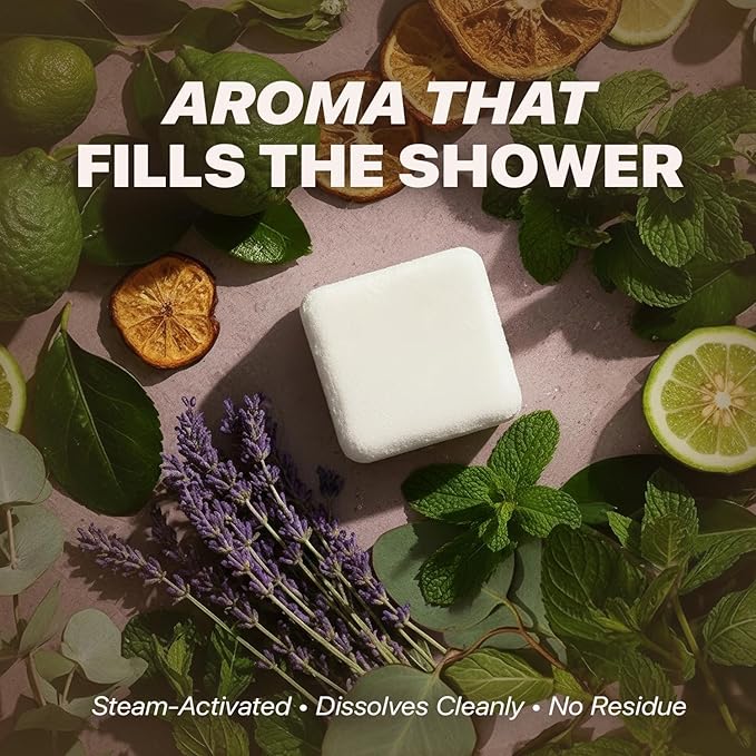 Lavender Shower Steamers Aromatherapy – USA Made with Bergamot Essential Oil, Large Shower Tablets for Women & Men, Spa Gifts for Her, Stress Relief & Relaxing Calming Pamper Gifts