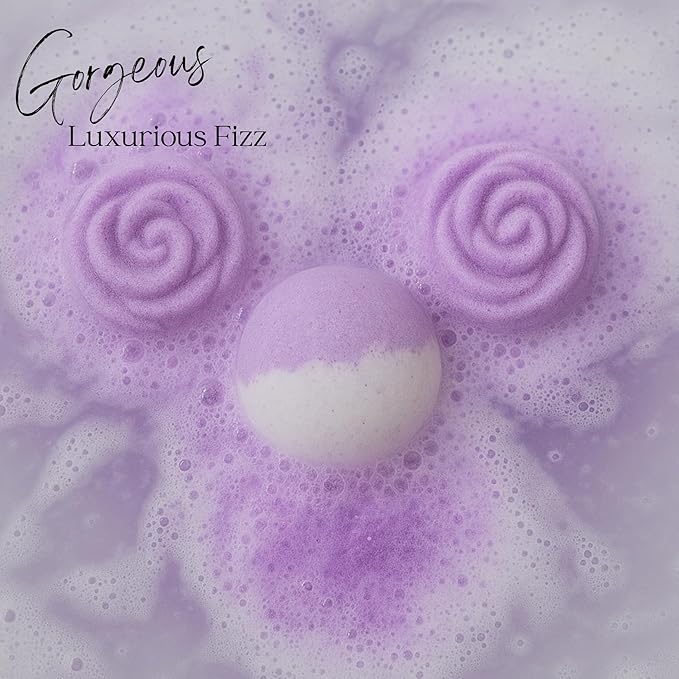 EvolutionUSA Lavender Dreams Bath Bombs for Women – 3 Organic Flower Bath Bombs, Soft Lavender Bath Fizzers, Womens Bath Gift Valentines or Easter, Lush Bath for Girls, Mothers Day Bathbombs