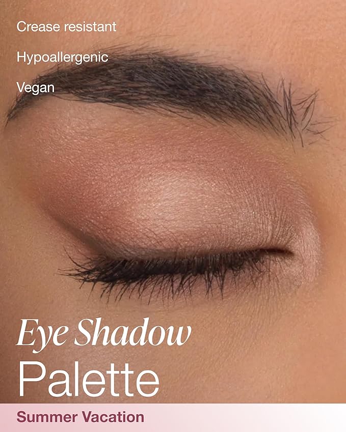 Mineral Fusion Eyeshadow Palette | Vegan Eye Makeup with Matte, Satin, and Shimmer Finishes | Natural, Lightweight Formula (Summer Vacation)