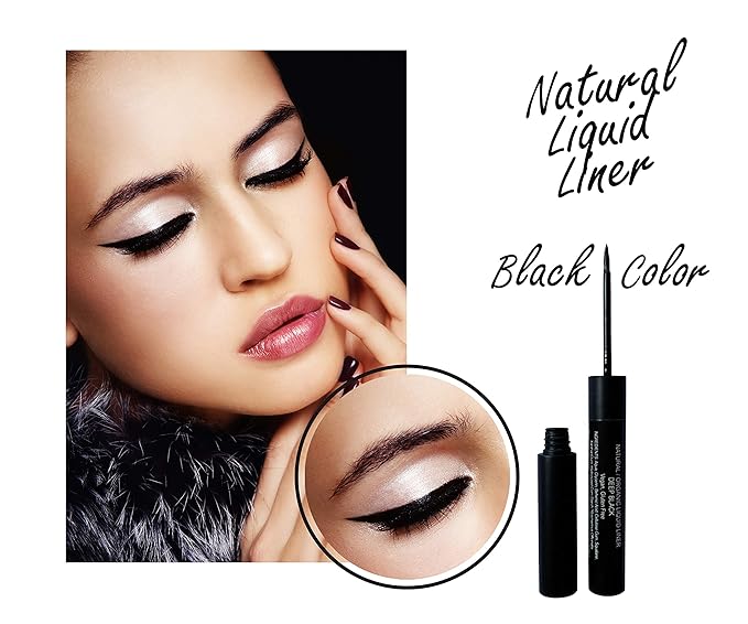 Mom's Secret 100% Natural Liquid Eyeliner Black, Organic, Vegan, Made in the USA, 0.21 oz.