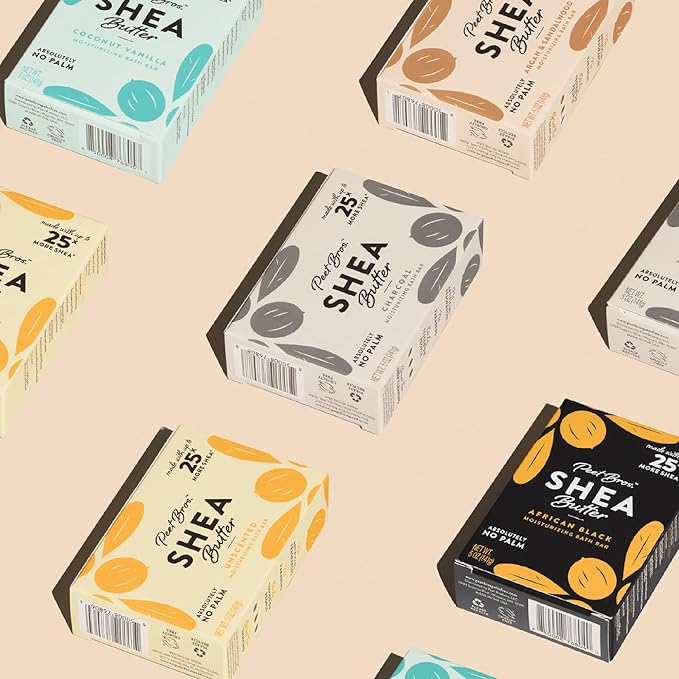 Peet Bros. Shea Butter Bar Soap - Coconut Vanilla Moisturizing Soap Bar - Vegan, Palm Oil-Free Soap Bar - Up to 25x More Shea Butter - No Artificial Fragrances - Made in USA - 5 oz