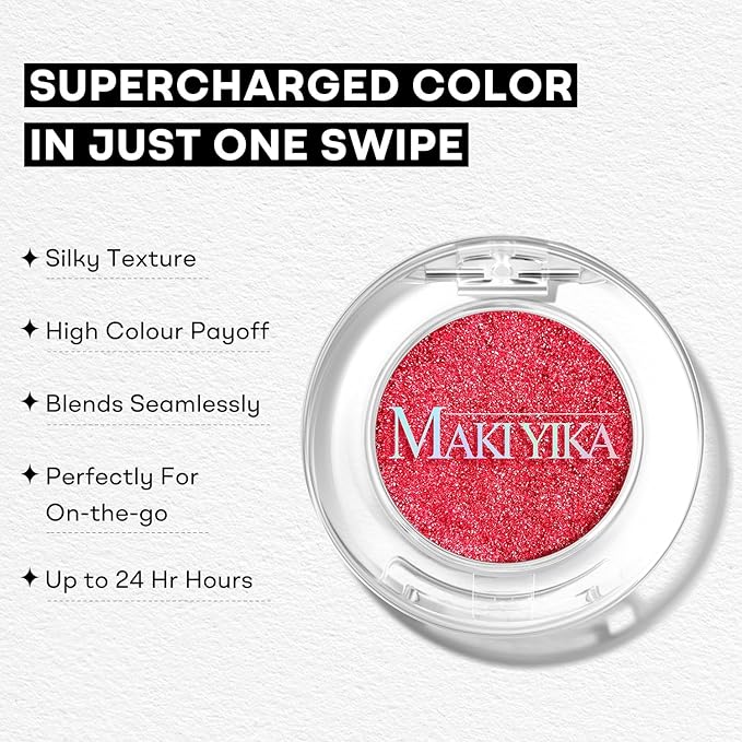 MAKI YIKA Dark Red Crème Eyeshadow Single, Shimmer Vampire Red Cream Eye Shadow palette for Women, Color Stay Long Lasting Waterproof Eye Makeup Monochrome Eyeshadows,#17