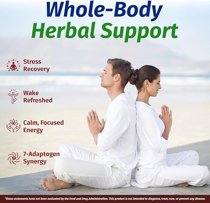 Ashwagandha Complex Adrenal Support Supplement for Stress Relief, Cortisol Balance, Energy & Focus, Mood Support, 35% Withanolides, 60 Vegan Capsules