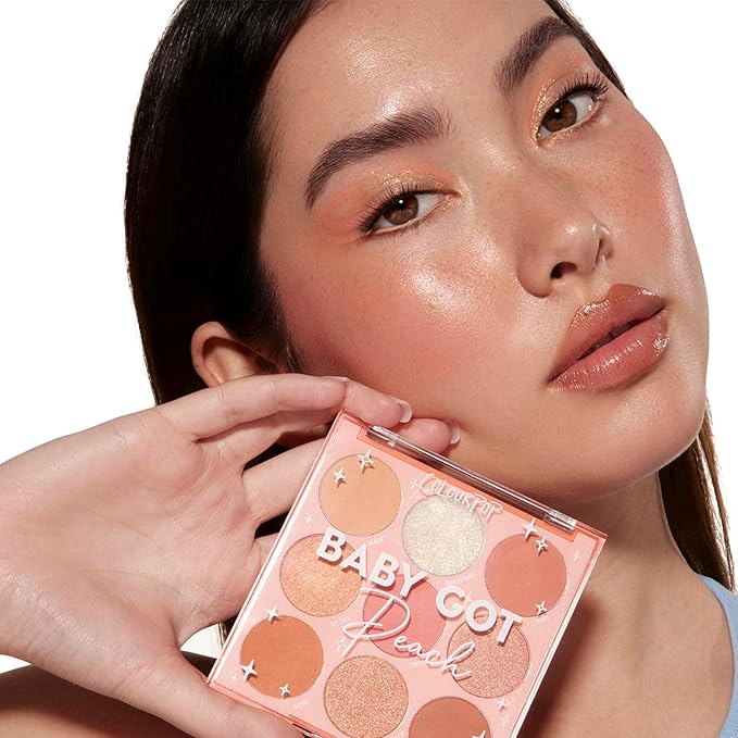ColourPop Baby Got Peach Eyeshadow Palette - Orange & Coral Shadows with Metallic, Matte and Glitter Finishes - High-Pigment Eye Makeup with a Long-Wearing Formula (0.3 oz)