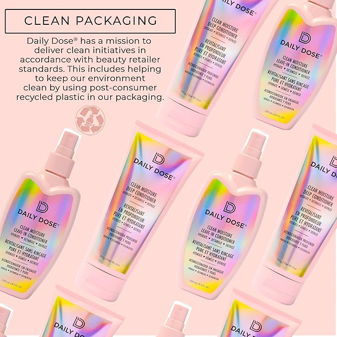 DAILY DOSE Award-Winning Moisture Duo – Leave-In Conditioner Detangler Spray + Deep Conditioning Hair Mask – Hydrates, Restores, and Smooths Dry, Damaged, Color-Treated Hair for All Hair Types