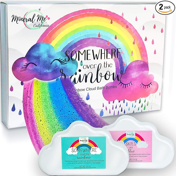 Bath Bombs for Kids - All Natural Magic Rainbow BathBombs w/Organic Ingredients, Moisturizing, Vibrant Colors & Rich Bubbles, Cloud Bath Bombs, Birthday Gifts for Kids, Easter Gifts for Girls