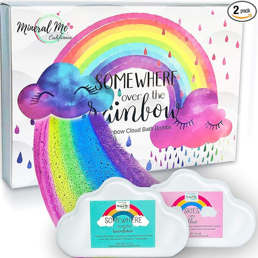 Bath Bombs for Kids - All Natural Magic Rainbow BathBombs w/Organic Ingredients, Moisturizing, Vibrant Colors & Rich Bubbles, Cloud Bath Bombs, Birthday Gifts for Kids, Easter Gifts for Girls