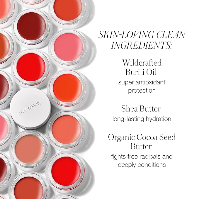 RMS Beauty Lip2Cheek - Organic Multi-Tasking Cream Makeup Provides Natural Skin Tint as Blush, Lip & Cheek Stain, Lipstick - Beloved (0.17 Ounce)