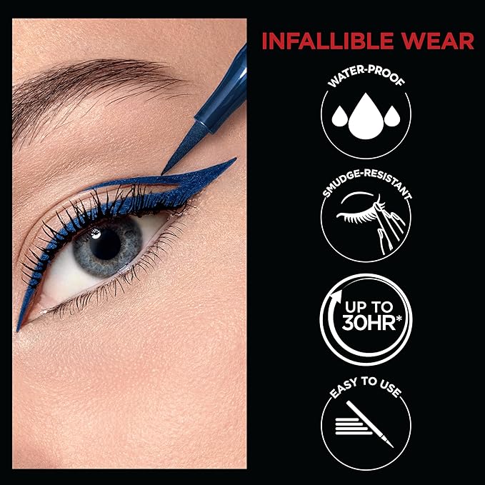 L'Oreal Paris Cosmetics Makeup Infallible Grip Precision Felt Eyeliner, Smudge Resistant, Long Lasting Waterproof Eyeliner, Green, Green, 0.03 fl oz